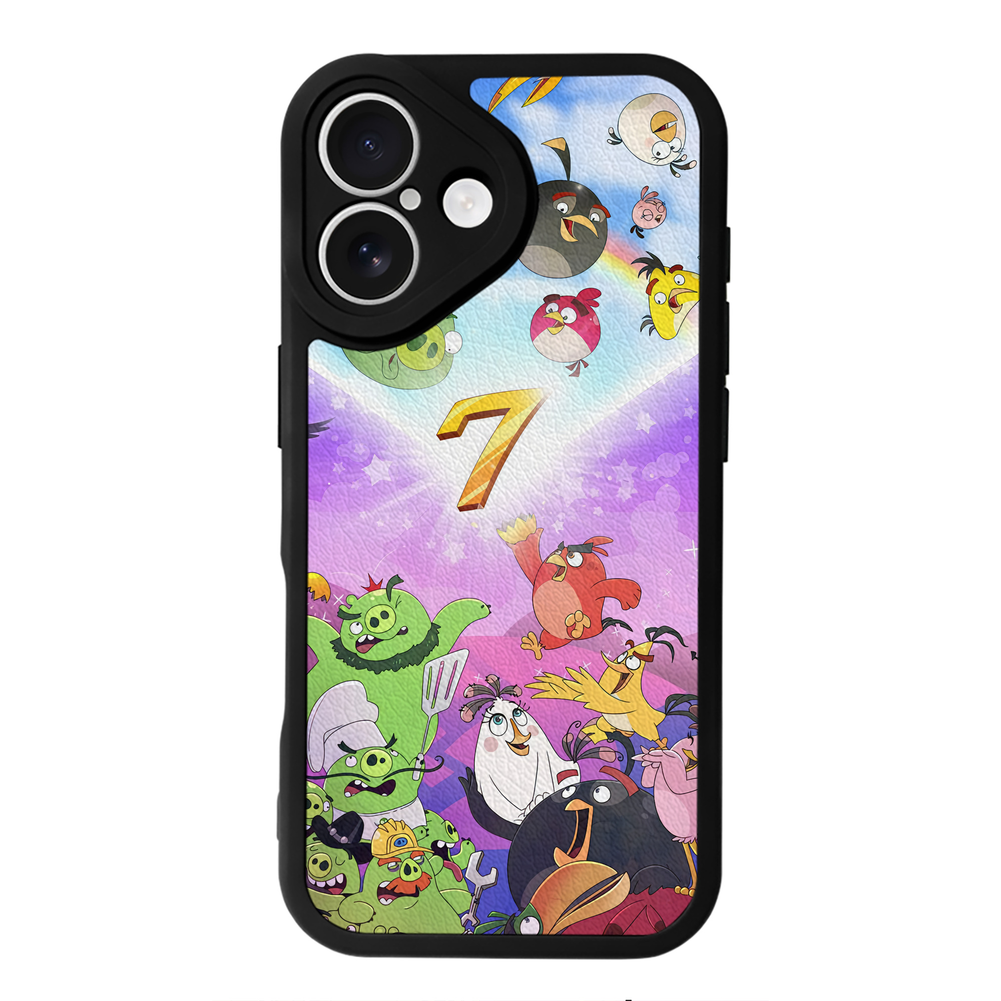 （画像用） Angry Birds アングリーバード 【iPhone 16シリーズ対応】シリコンスマホケース（レザー調） 材質：シリコン